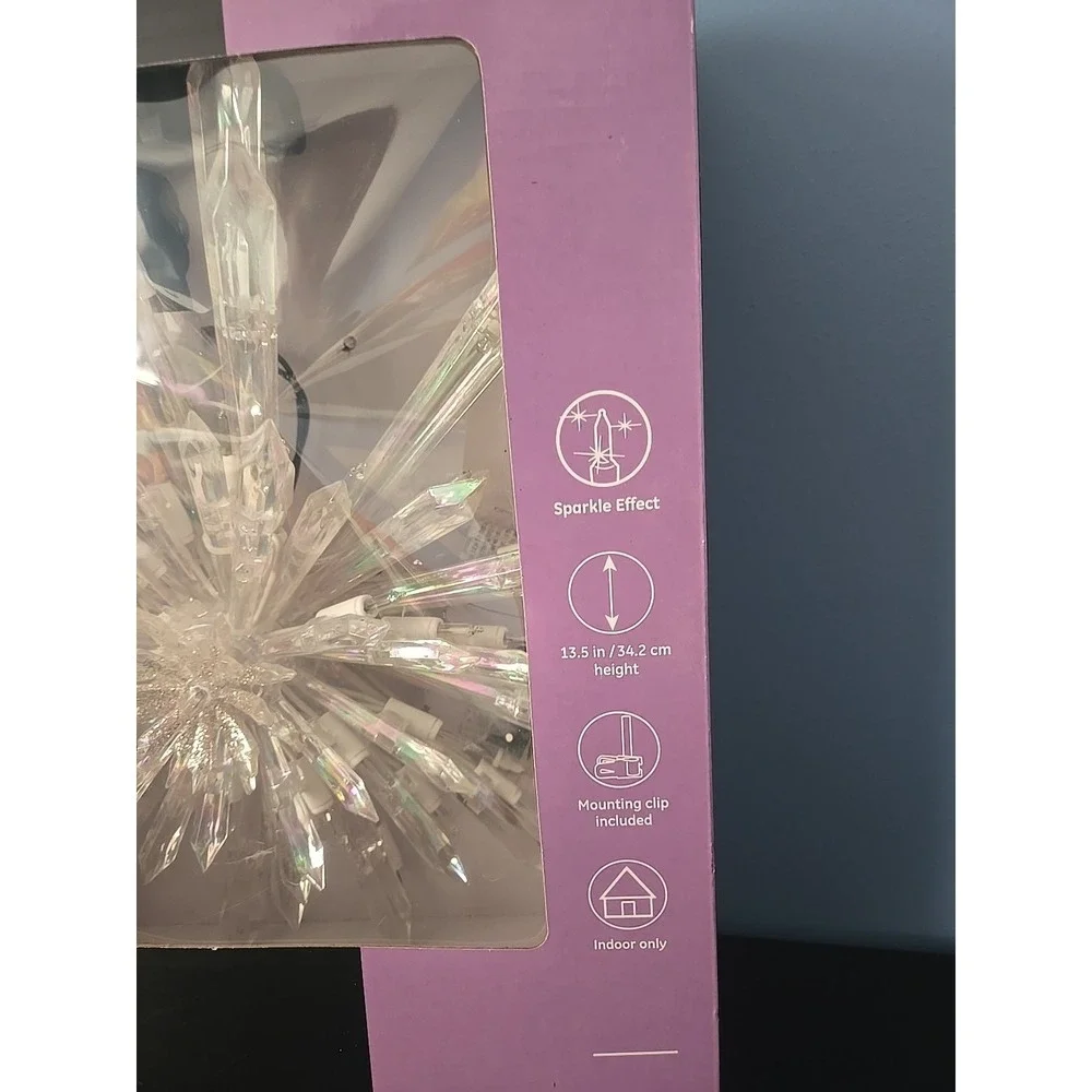 GE Decorator's Best 50 Light Starburst Crystal Star Tree Top 13.5